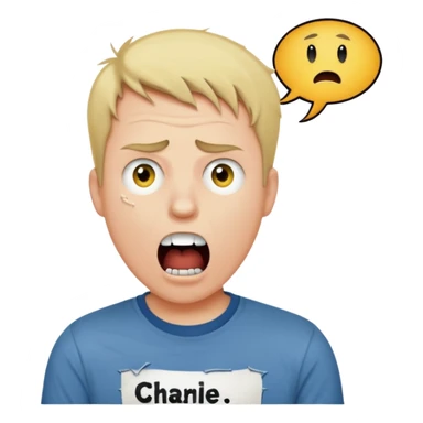 someone screaming charlie charlie kirky in a text bubble sticker