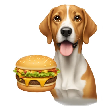 dog eating macdonalds sticker
