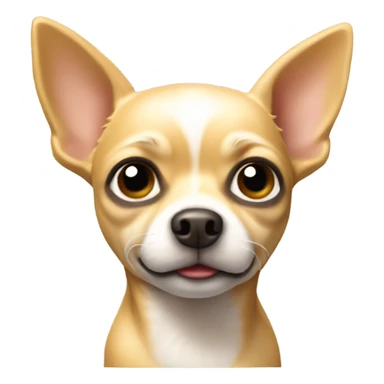 blonde chihuahua emoji., in the distinct 3D iOS style emoji style, transparent background. sticker