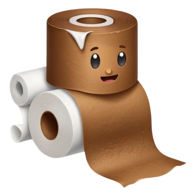 Poop on toilet paper sticker