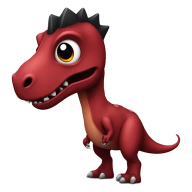 a dark red dinosaur with black horns. sticker