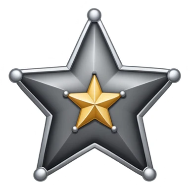 BLK letters in western sheriff style with silver outline and star badge sticker