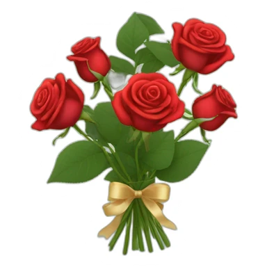 bouquet of 6 red roses sticker