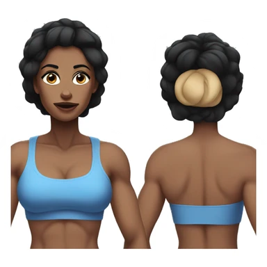 Muscle mommy with blue eyes and black hair sticker