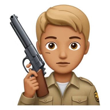 Person with gun sticker