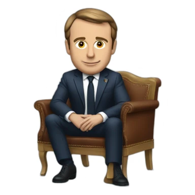 Macron assis sur un sanglier sticker