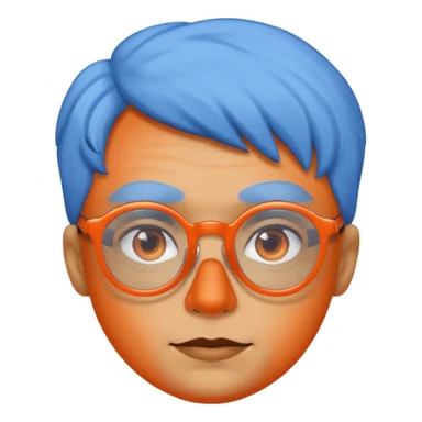 blue skinned orange glassed sticker