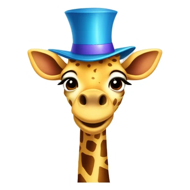 The Geoffrey the Giraffe wearing a birthday blue hat HD styled cartoon sticker