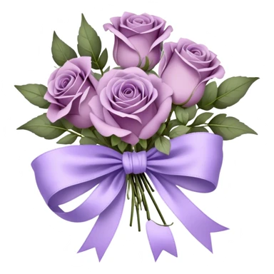 A vintage bouquet of wilted mauve roses, delicate violet pansies, and fragrant lavender sprigs is gently wrapped in soft lilac silk ribbons, tied into a loose, romantic bow, with a small heart-shaped locket resting among the petals, whispering secrets of a love long past sticker