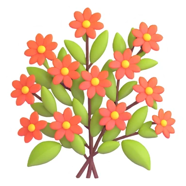 flowering shrub with blossoms sticker