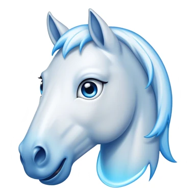 Cinematic Comical White Horse Portrait Emoji, Head tilted dramatically with an exaggeratedly amused expression, featuring a striking white fur with a glossy finish and wide, expressive blue eyes filled with playful disbelief, Simplified yet hilariously expressive features, highly detailed, glowing with a slightly sassy glow, high shine, dramatic yet playful, stylized with an air of cheeky mischief, bright and endearing, soft glowing outline, capturing the essence of a spirited and over-the-top horse, so meme-worthy it feels like it could side-eye its way into internet fame instantly! sticker