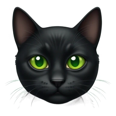 Black cat sort of cranky with green eyes sticker