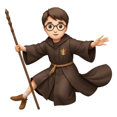 Harry potter flying on a broomstick sticker