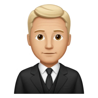 A very handsome successful white man in his 40s. Wearing black but not a suit. Looks like a lawyer. sticker