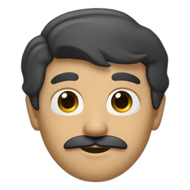 homme avec petite moustache et cheveux noirs avec une raie sticker