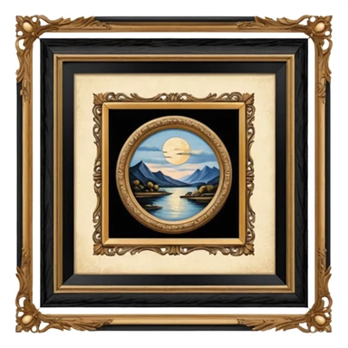 Old painting in the auction sticker