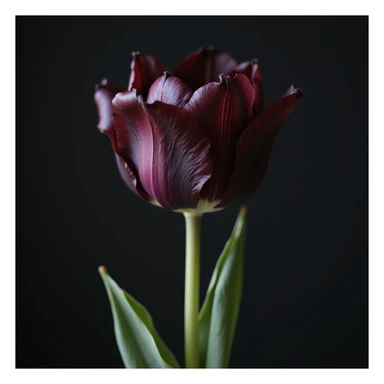 realistic goth tulip with black petals bouquet arrangement, photorealistic style sticker