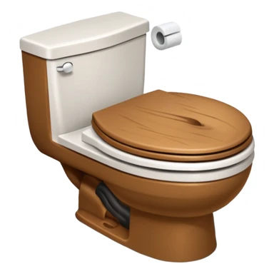 Top down view of a toilet with hair in the water sticker