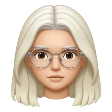 kendall jenner with long white hair and glasses sticker