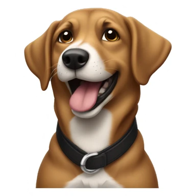 Perro pastoraleman marrón y negro feliz y sacando la lengua sticker