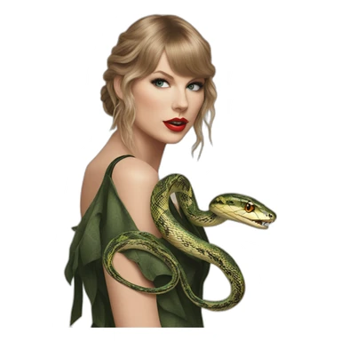 Taylor Swift with a snake in reputation album sticker