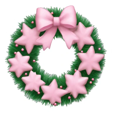baby pink christmas wreath sticker