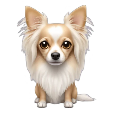 white long haired chihuahua dashund sticker