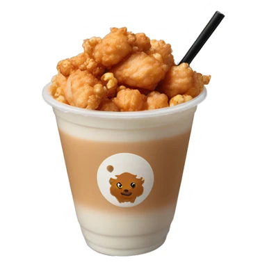 Buffalo popcorn chicken and boba milk tea  sticker