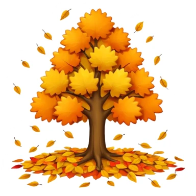 autumn tree with leaves falling  sticker