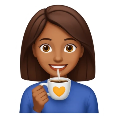 Mulher morena tomando café  sticker