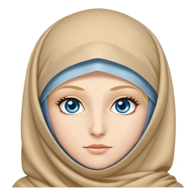 Blond girl blue eyes wearing niqab long eyelashes  sticker