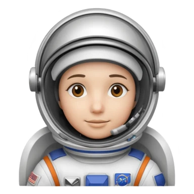 Astronaut in white EVA suit with silver visor helmet sticker