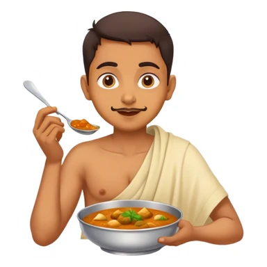 Indian person eating curry sticker