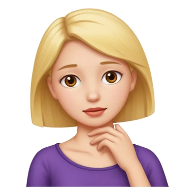 girl holding her neck sticker