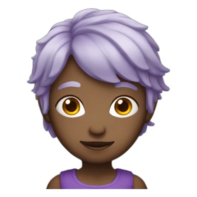 fairy with purple wings and very short gray hair sticker
