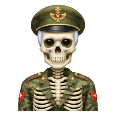 generate a realistic skeleton in Russian military camouflage sticker