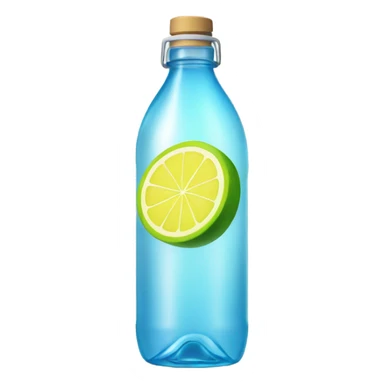 Glass bottle of water with lemon and lime wheels sticker