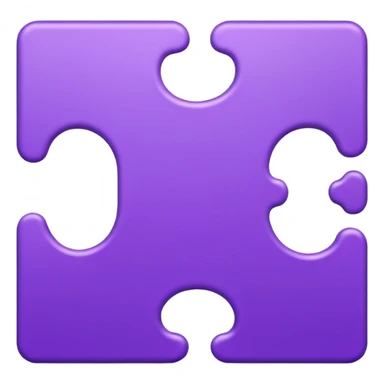 puzzle piece emoji, classic jigsaw shape, purple sticker