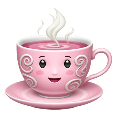 can you make a pink emoji that is aesthetically pleasing, and make it in for of a food or drink, maybe a tea sticker