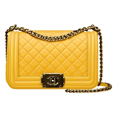 light yellow chanel le boy gold chain bag sticker