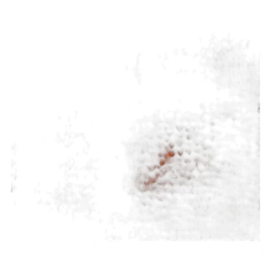 A red MacBook with the orange and black logo sticker