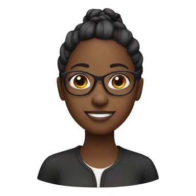 Black girl with glasses with ponytail sticker