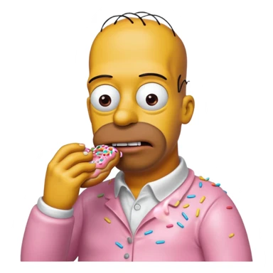 homer simpson with a donnut sticker