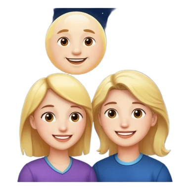 couple talking with moon in the background sticker