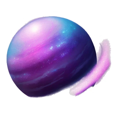 sparkly blue purple and pink glitter planet with white saturn ring sticker