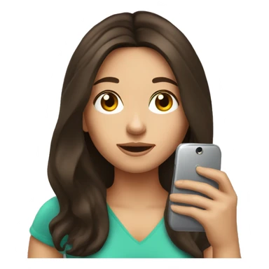 Brunette Girl taking selfie with her phone sticker