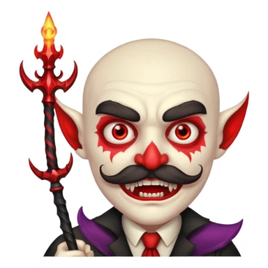 human colored demon with mustache and wand sticker