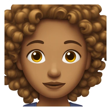 Curly brown hair girl relaxing sticker