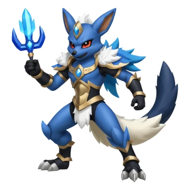 Mega lucario and mega Absol fusion full body four legs sticker