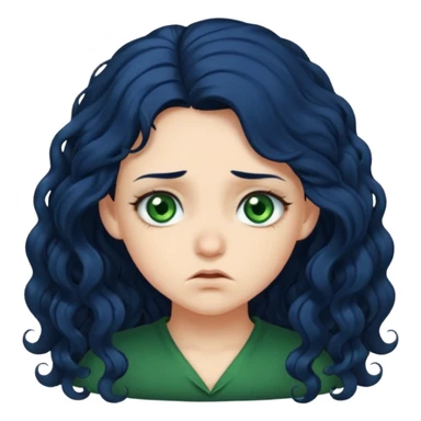 Girl with long  curly dark blue hair, green eyes, and very fair skin Disgusted sticker